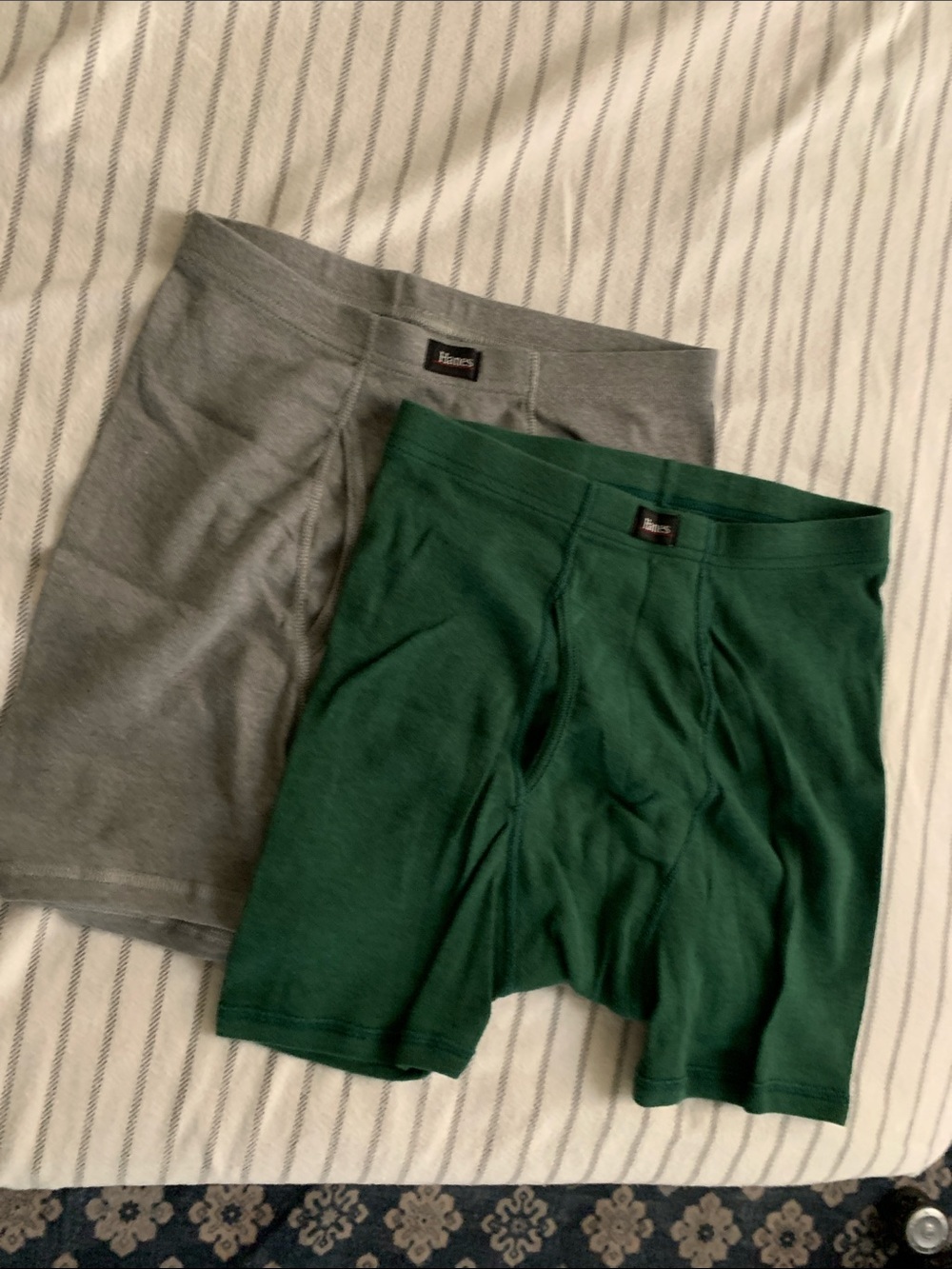 Hanes Men's Boxer Briefs — Green & Gray
